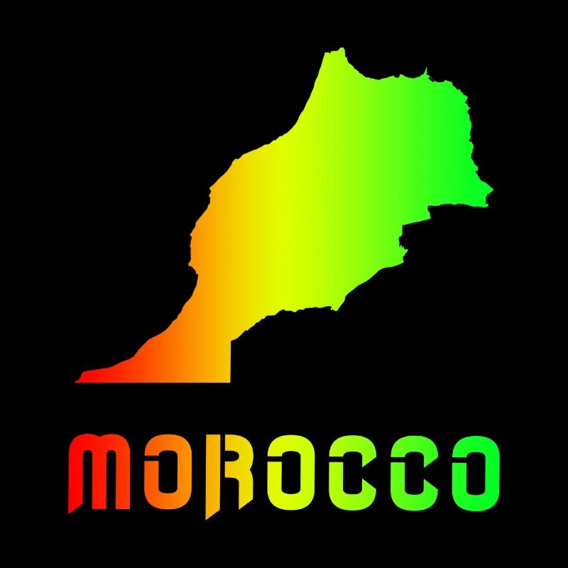 Marokko Regenbogen Landkarten Design / Geschenk