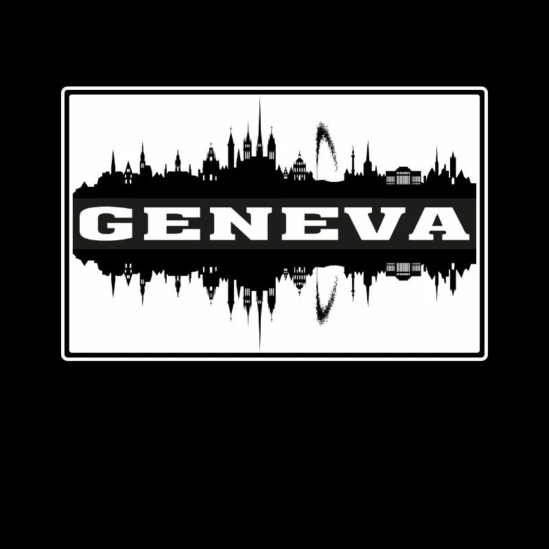 Genf Schweiz Reise Souvenir Skyline Silhoue