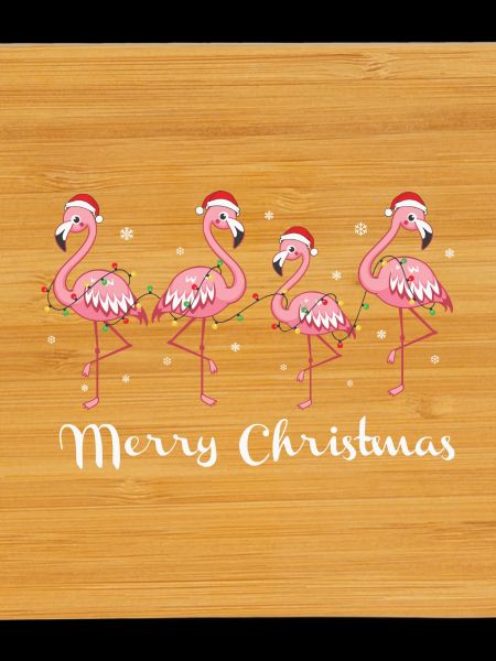 Pink Flamingo Merry Christmas