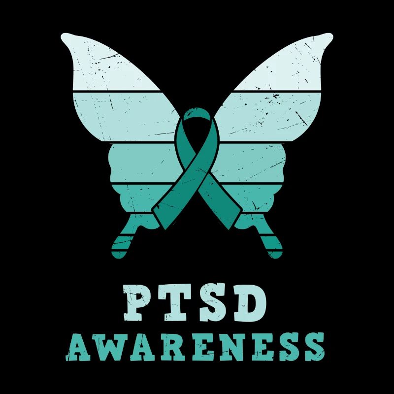 Papillon Ptsd Sensibilisation Ruban sarcelle