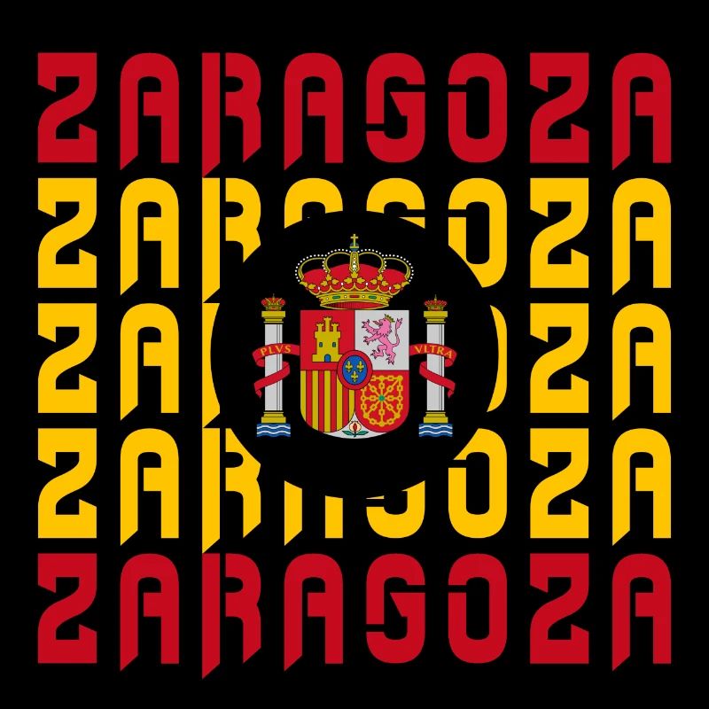 Design drapeau Espagne Saragosse