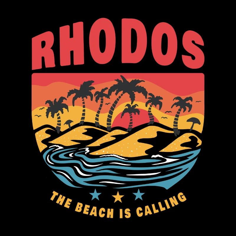 Conception de plage Rhodes Grèce