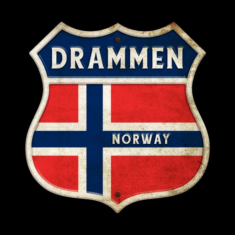 Drammen Norvège Armoiries Drapeaux Design