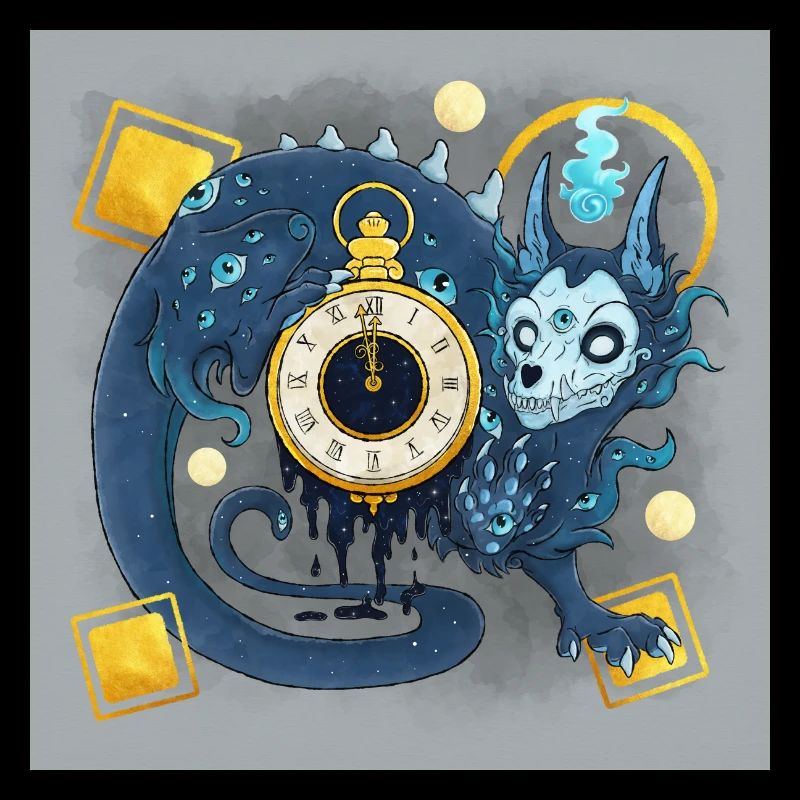 Blue Ink Spirits Posters - Démon Gardien du Temps