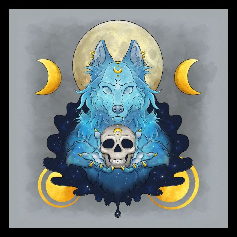 Blue Ink Spirits Posters - Louve Sorcière Lunaire