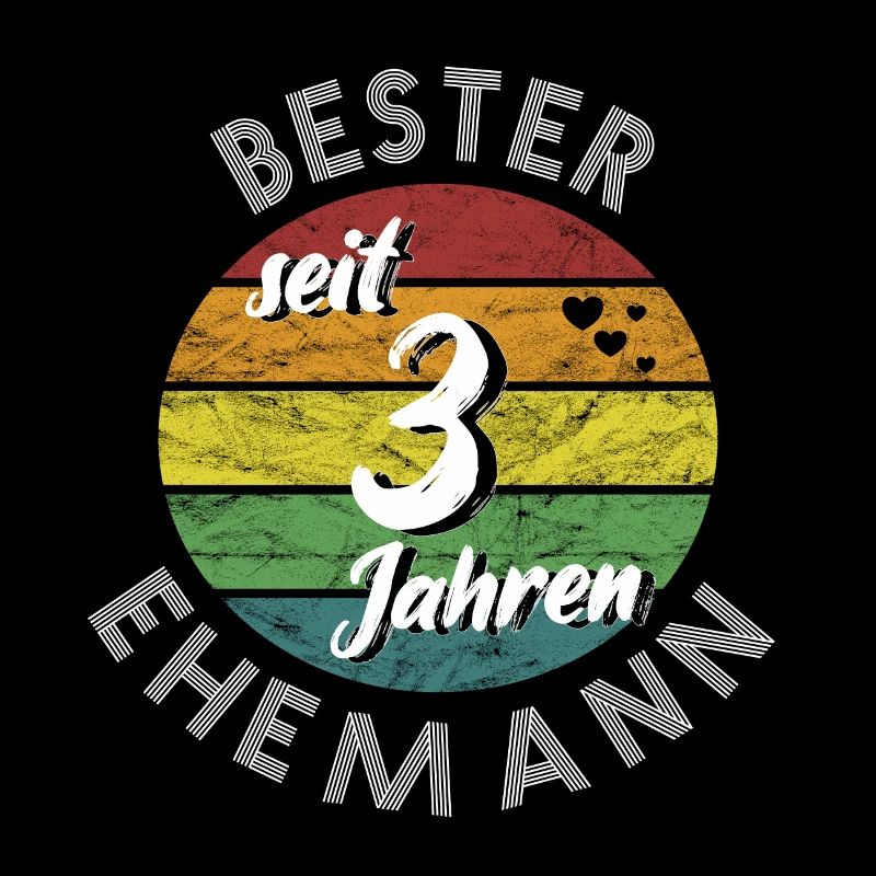 bester Ehemann seit 3 Jahren 3. Hochzeitstag retro