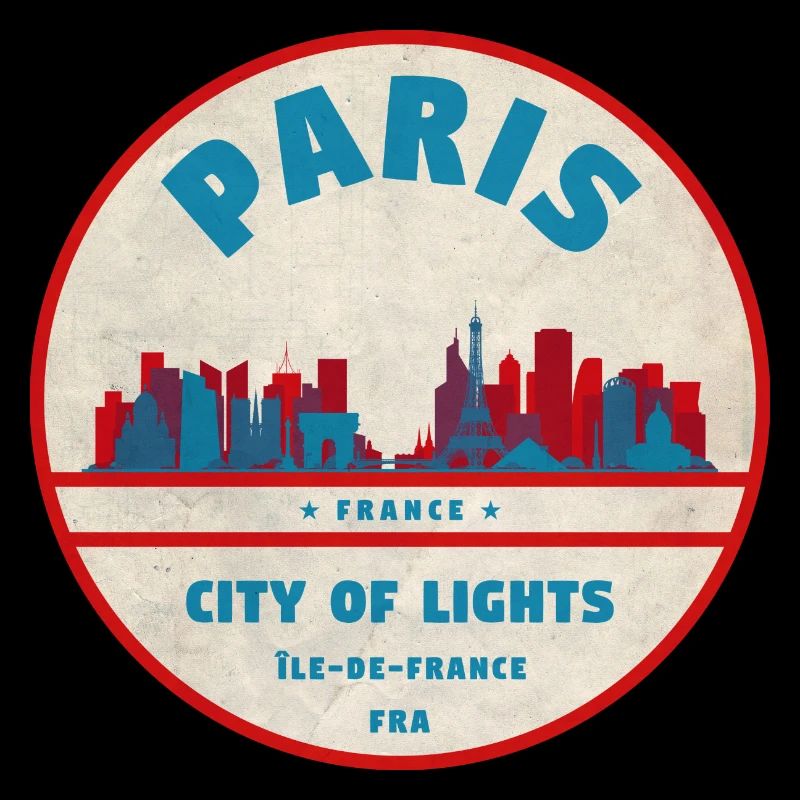 Pariser Stadtlichter Retro Abzeichen