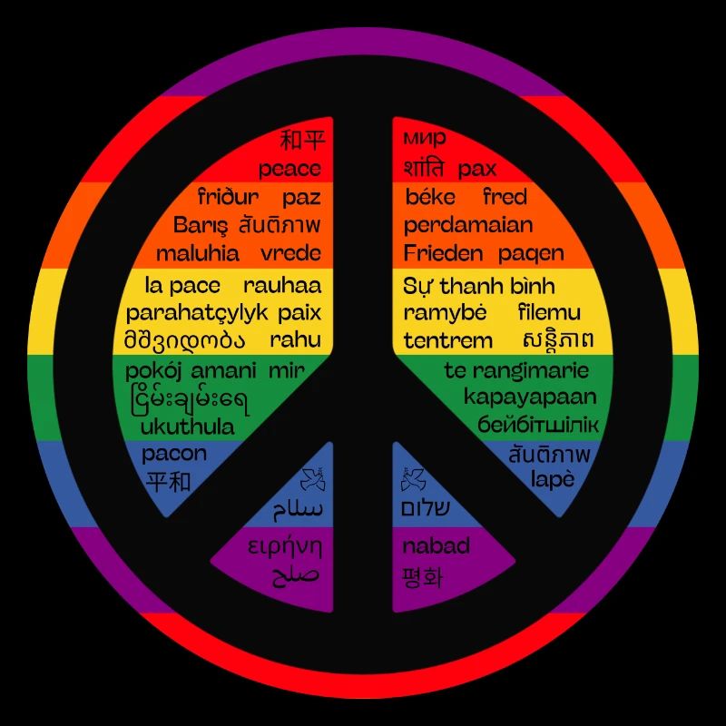 Signe arc-en-ciel de paix.