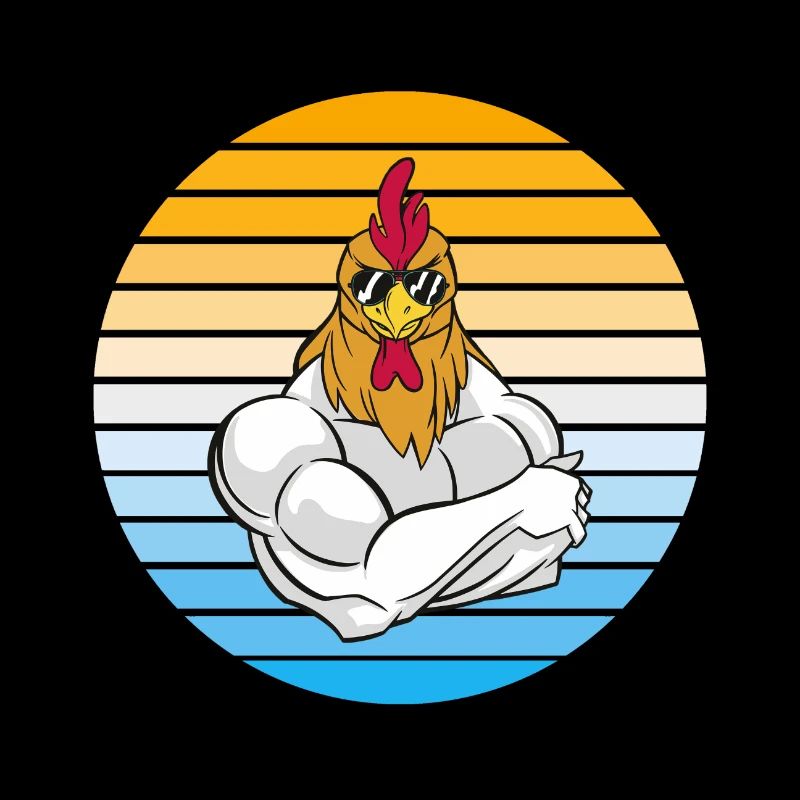 Huhn mit cooler Sonnenbrille