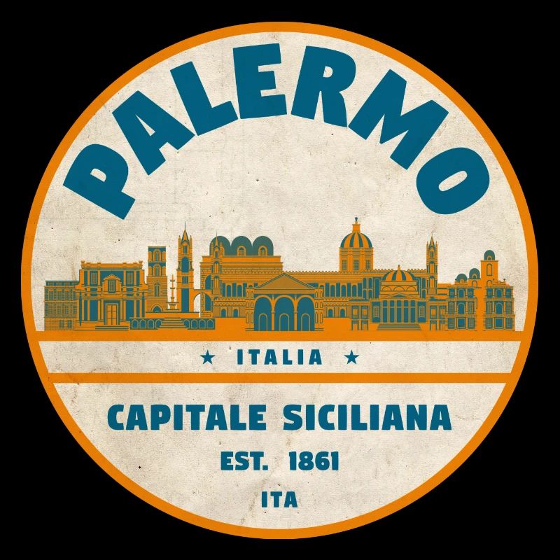 Palermo Retro City Logo Round