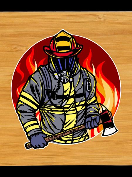 Burning Firefighter Firefighter Fire Lifesaver