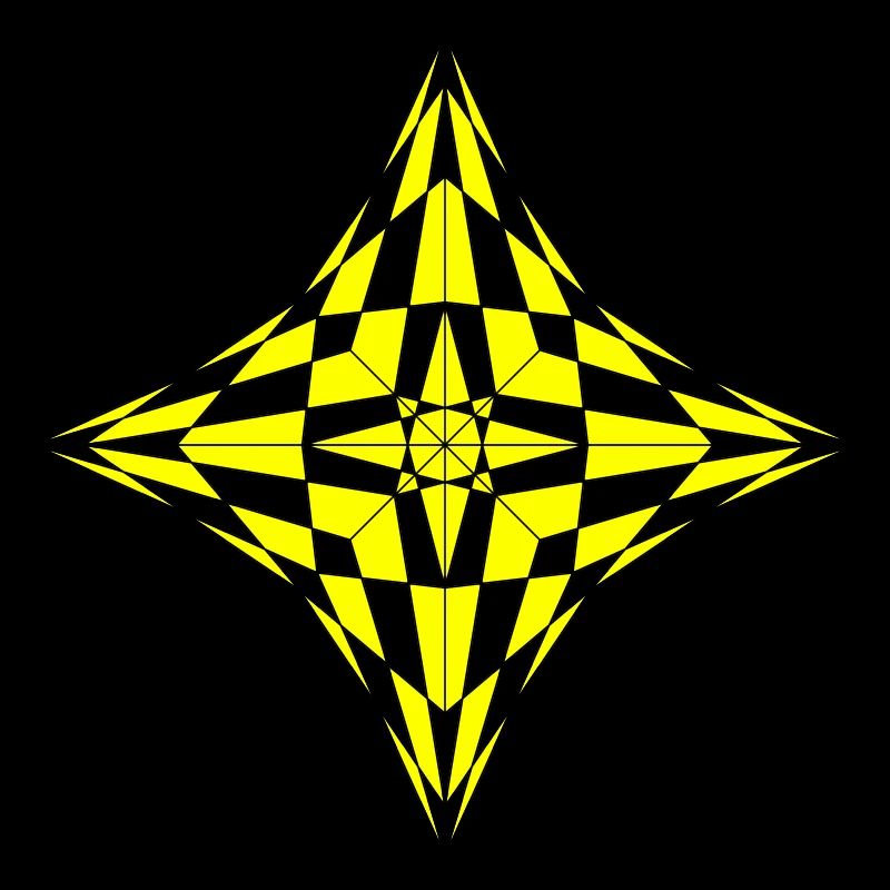 Geometrisches Muster in Gelb und Schwarz