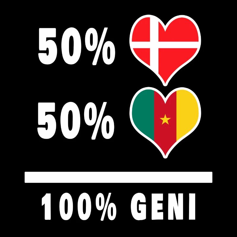 Cameroun et Danemark 100% Genius Flag