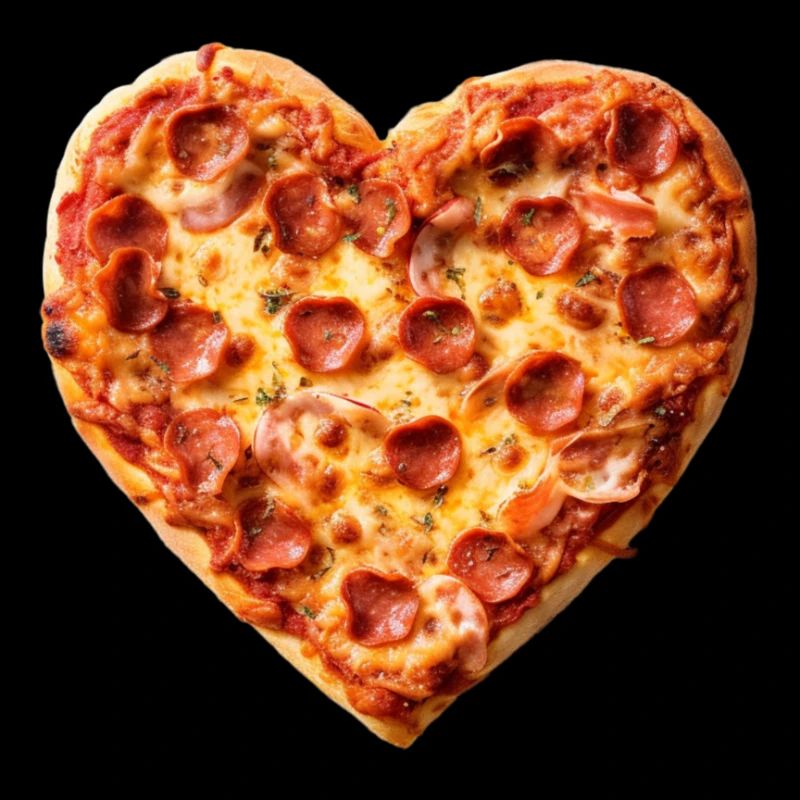 Herz-Pepperoni Pizza Muster