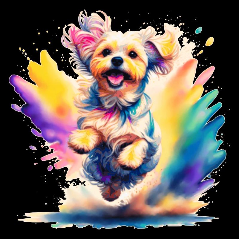 Chiot Maltais sautant