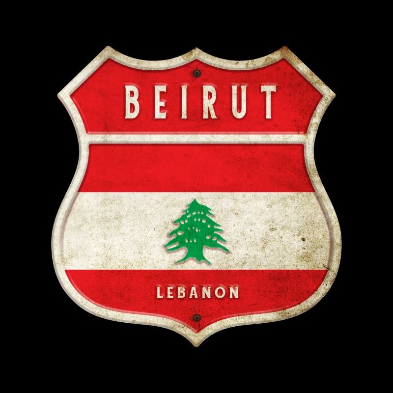 Beirut Libanon Wappen Flaggen Design