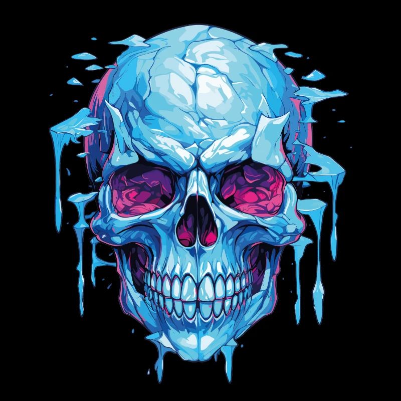 Art en forme de crâne de glace néon