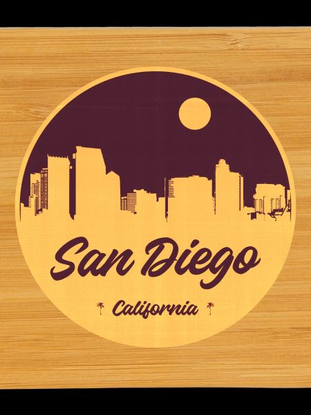 San Diego Skyline Retro Kreisprint