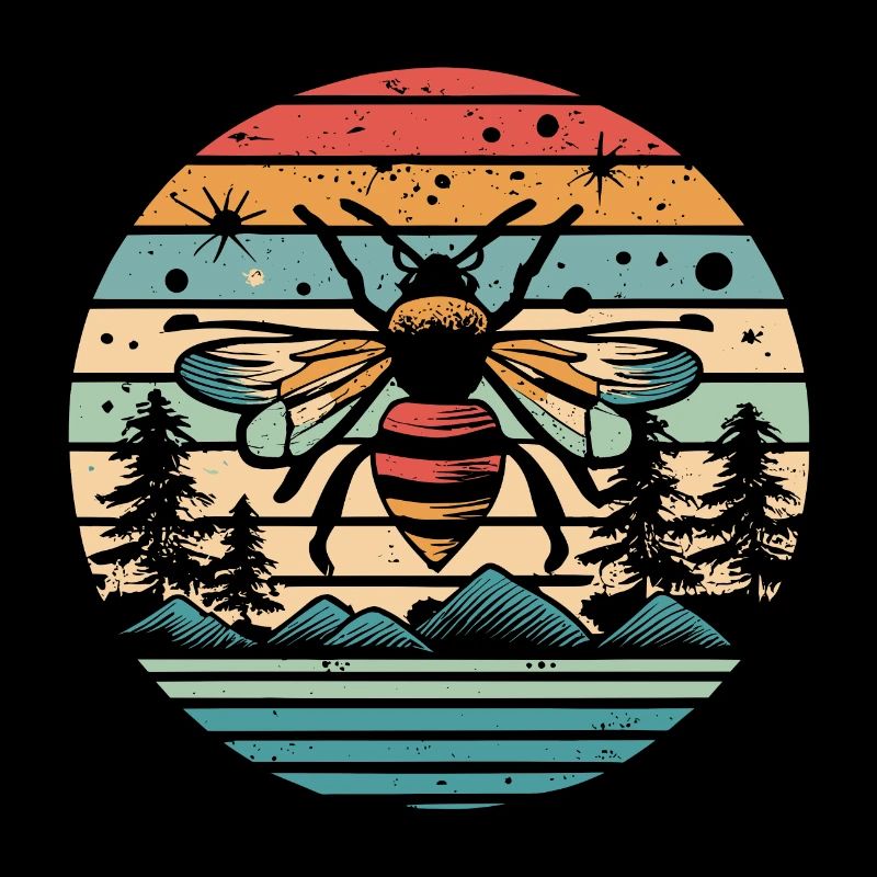 Retro Sunset Bee