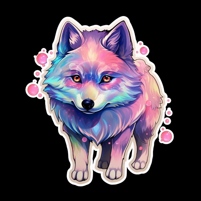 Mignon petit chien avec une fourrure arc-en-ciel