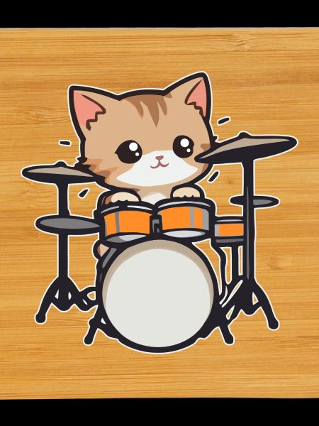 Drums, Cat, Musician, Drummer