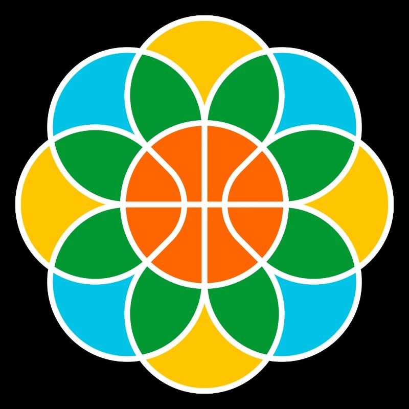 Fleur de Mandala de basket-ball