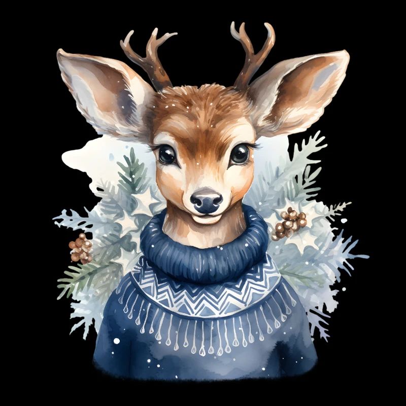 Pull d’hiver en forme de renne