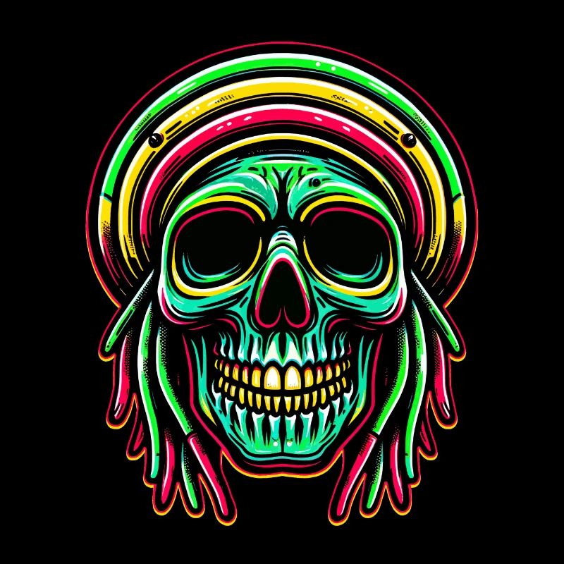 Reggae-Schädel Dekofigur Rasta-Kultur