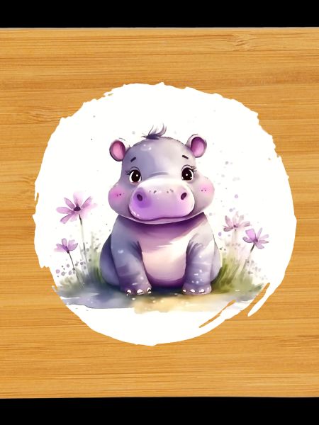 Aquarelle Hippopotame