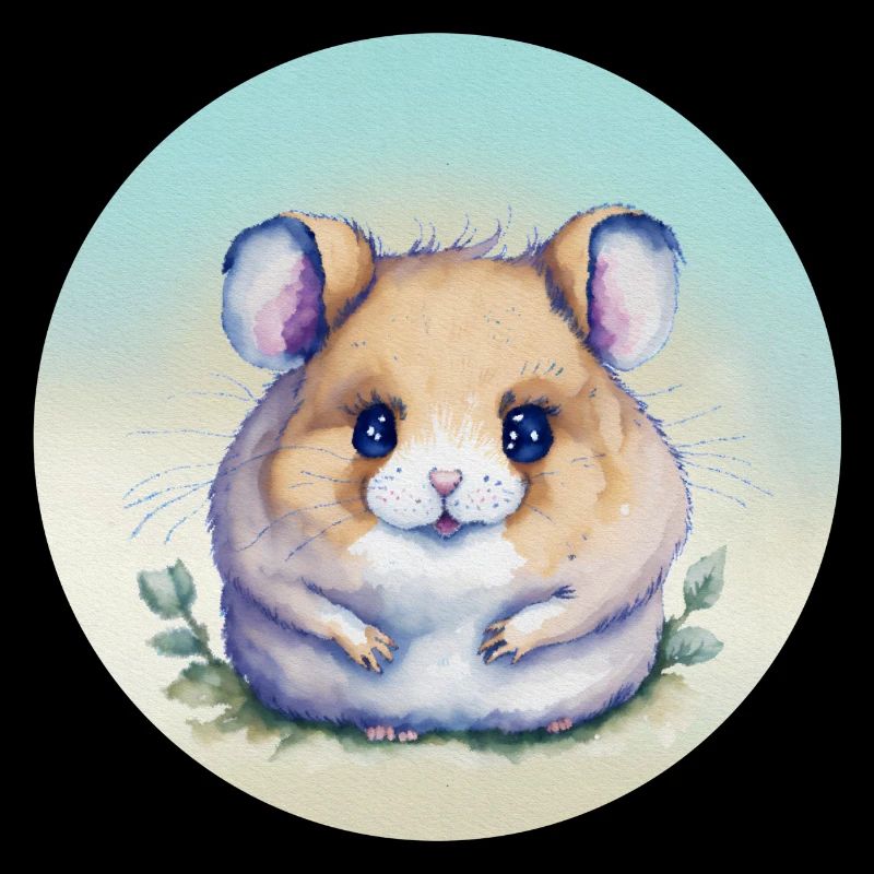 Hamster mignon aquarelle pastel