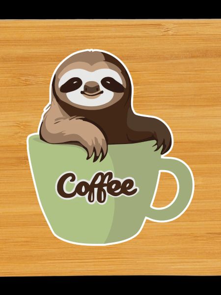 Sloth in a coffee cup