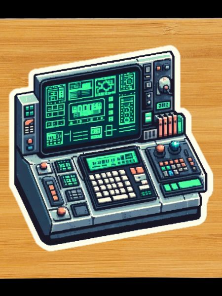 Retro Computer Console Neon