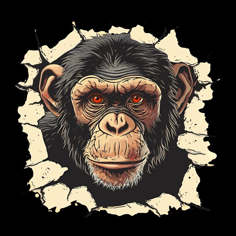 singe, tête de singe, chimpanzé, singe
