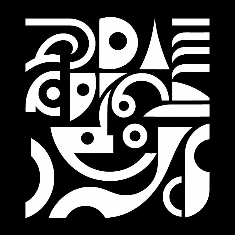 Geometric wave patterns in black and white