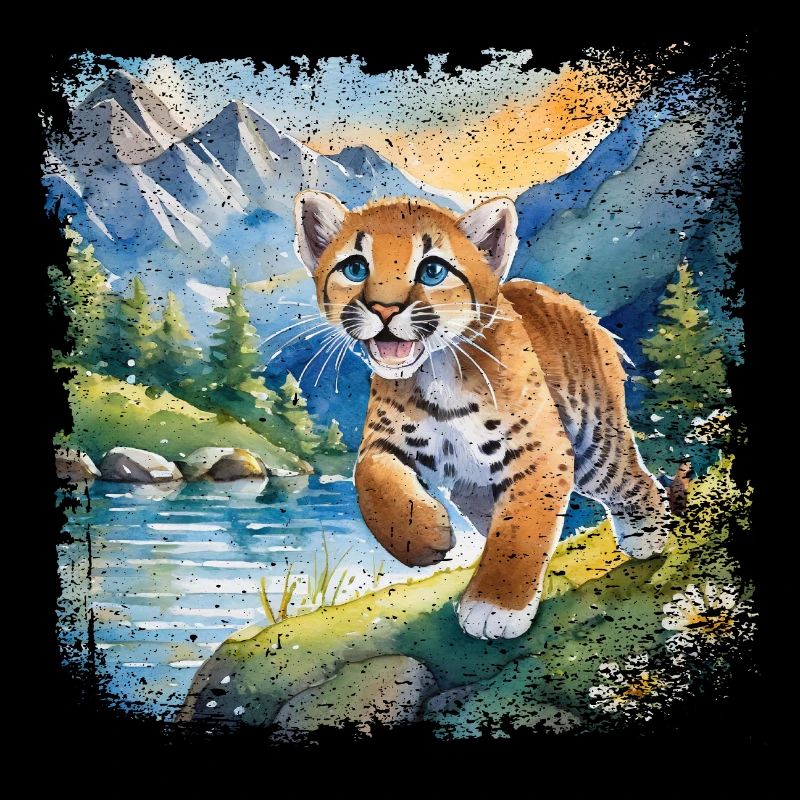 Niedlicher junger Tiger | Kinderbuchstil