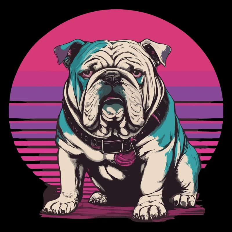 Illustration de bouledogue rétro