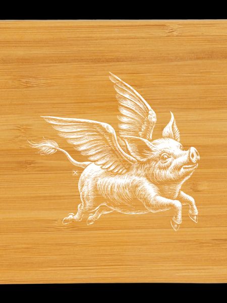 Winged pig: retro illustration