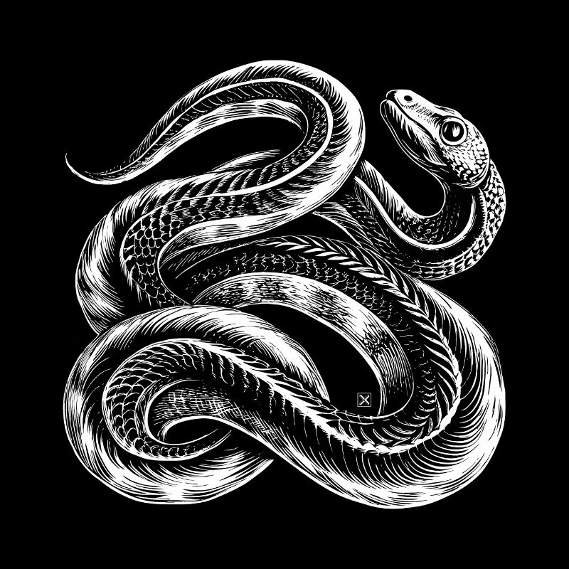 Serpent blanc entrelacé