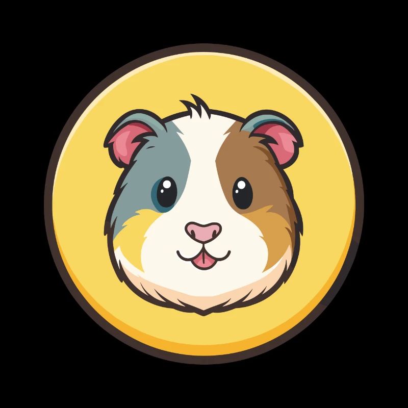 Cochon d’Inde Kawaii Dessin animé Personnage Visage d’animal