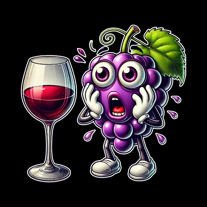 Funny wine grape design