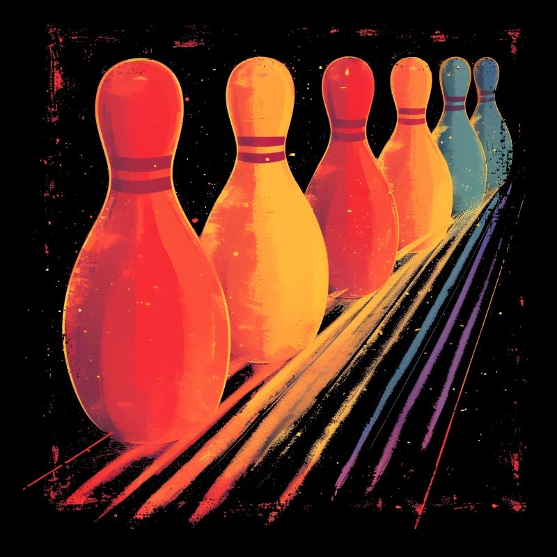 Oldschool Bowling Zeichnung