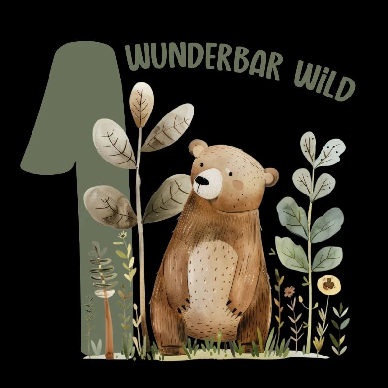 Wunderbar Wild Bärwald Illustration