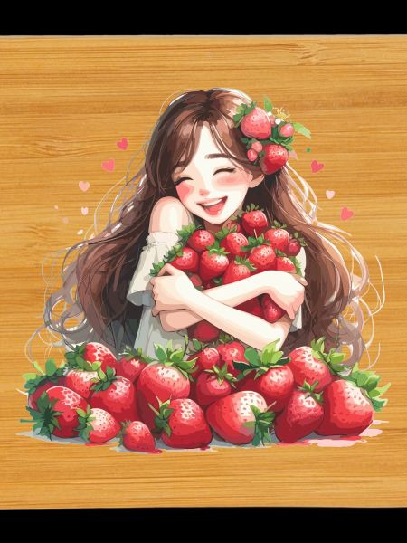 Erdbeermädchen Erdbeeren Geschenk