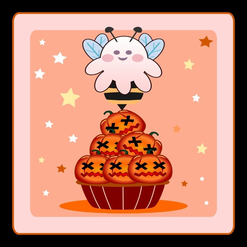 PUMPKIN CUPCAKE HALLOWEEN HONEY BEE