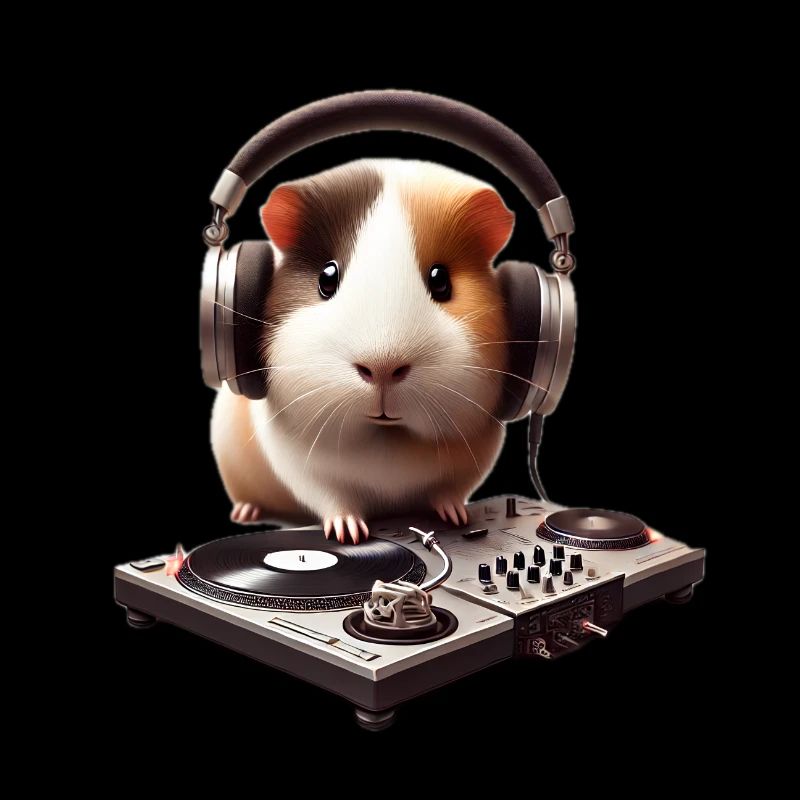 Jeu de record de fête musicale DJ mignon cochon d'Inde