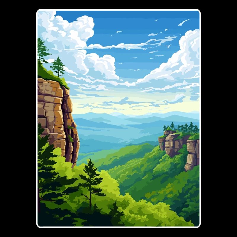 Montagnes de grès de l’Elbe Allemagne Affiche de voyage WPA