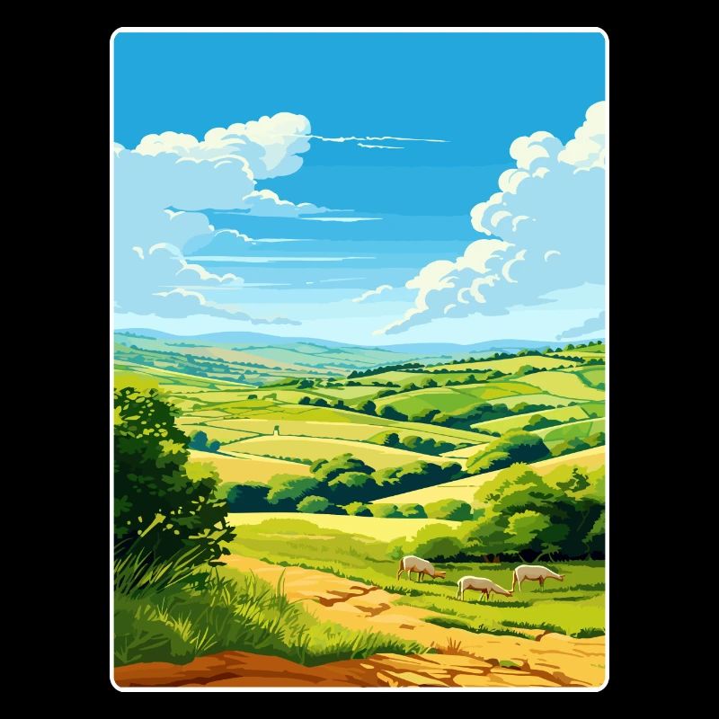 Camel Valley, Cornouailles, Angleterre, Carte d’affiche de voyage