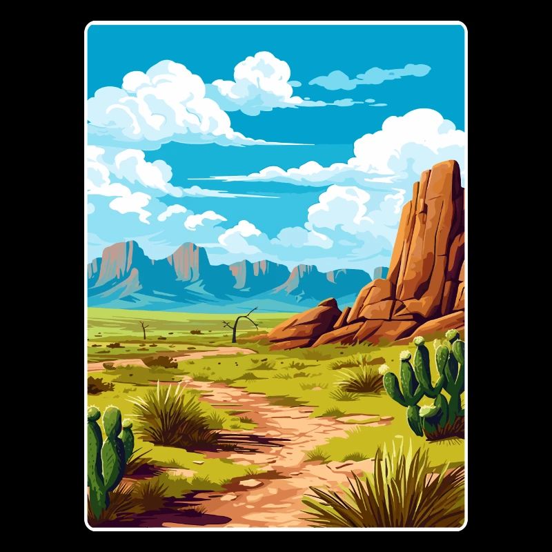 Affiche de voyage du parc national de Big Bend Souvenir WPA