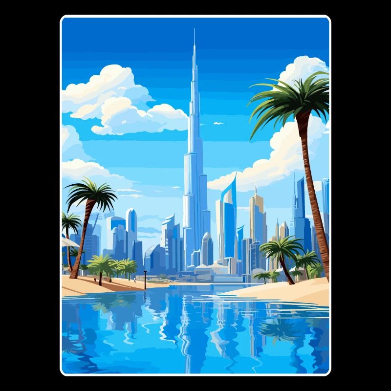 Dubaï Émirats arabes unis Affiche de voyage souvenir