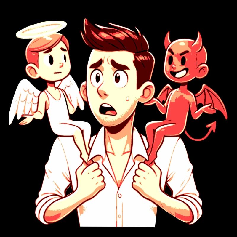 Déchiré la voix de la conscience